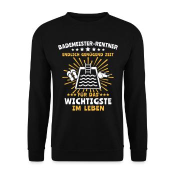 Schwimmmeister - Unisex Pullover - Schwarz - Vorne - Alina (178cm) & Michal (187cm)