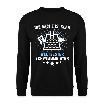 Schwimmmeister - Unisex Pullover - Schwarz - Vorne - Alina (178cm) & Michal (187cm)