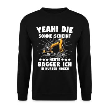 Baggerführer Baggerfahrer - Unisex Pullover - Schwarz - Vorne - Alina (178cm) & Michal (187cm)