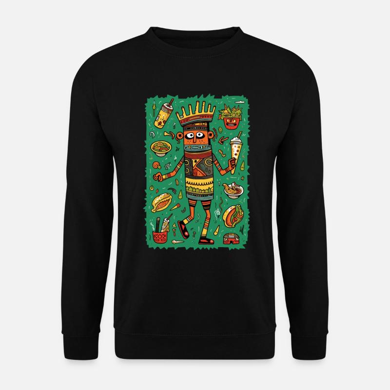 Lustige Hieroglyphen: Schnelles Essen - Unisex Pullover - Schwarz