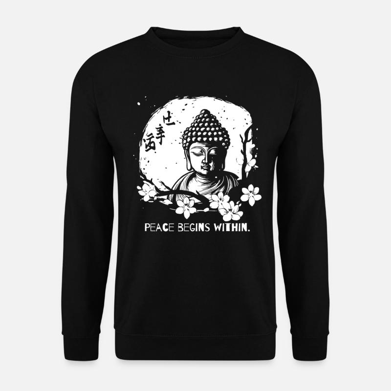 Peace begins within - Buddha - Unisex Sweatshirt - black