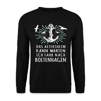 Boltenhagen Sprüche - Unisex Pullover - Schwarz - Vorne - Alina (178cm) & Michal (187cm)