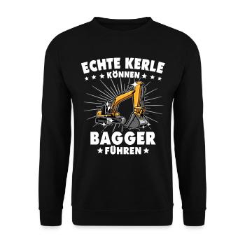Baggerführer - Unisex Pullover - Schwarz - Vorne - Alina (178cm) & Michal (187cm)