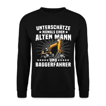 Baggerführer Geschenk - Unisex Pullover - Schwarz - Vorne - Alina (178cm) & Michal (187cm)