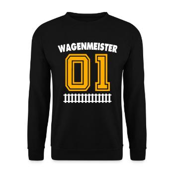 Wagenmeister Eisenbahn - Unisex Pullover - Schwarz - Vorne - Alina (178cm) & Michal (187cm)