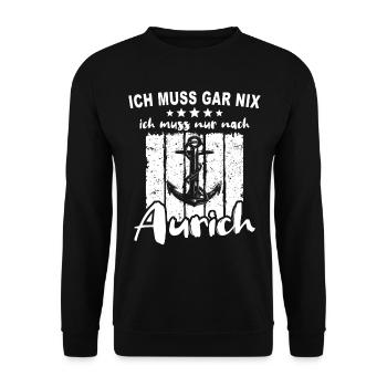 Aurich Stadt Auricher - Unisex Pullover - Schwarz - Vorne - Alina (178cm) & Michal (187cm)