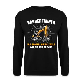 Baggerfuehrer Baggerfahrer - Unisex Pullover - Schwarz - Vorne - Alina (178cm) & Michal (187cm)