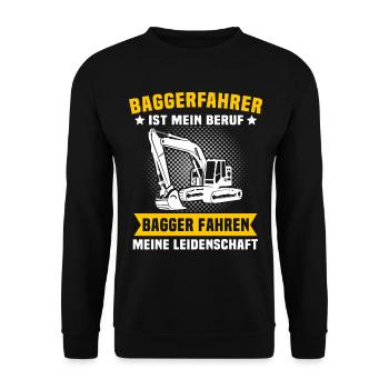 Baggerfuehrer Baggerfahrer - Unisex Pullover - Schwarz - Vorne - Alina (178cm) & Michal (187cm)