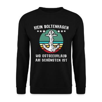 Boltenhagen Urlaub - Unisex Pullover - Schwarz - Vorne - Alina (178cm) & Michal (187cm)