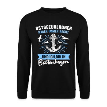 Boltenhagen Urlaub - Unisex Pullover - Schwarz - Vorne - Alina (178cm) & Michal (187cm)