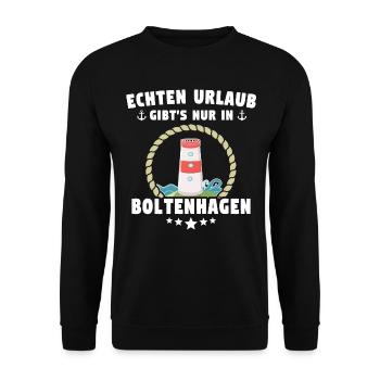 Boltenhagen Urlaub - Unisex Pullover - Schwarz - Vorne - Alina (178cm) & Michal (187cm)