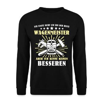 Wagenmeister Zugtechniker - Unisex Pullover - Schwarz - Vorne - Alina (178cm) & Michal (187cm)