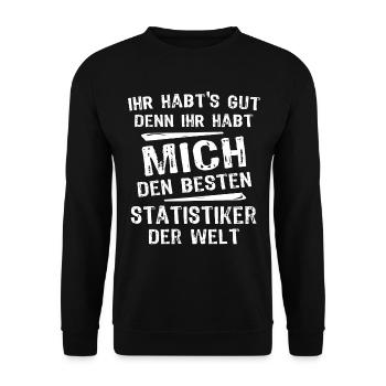 Statistiker - Unisex Pullover - Schwarz - Vorne - Alina (178cm) & Michal (187cm)