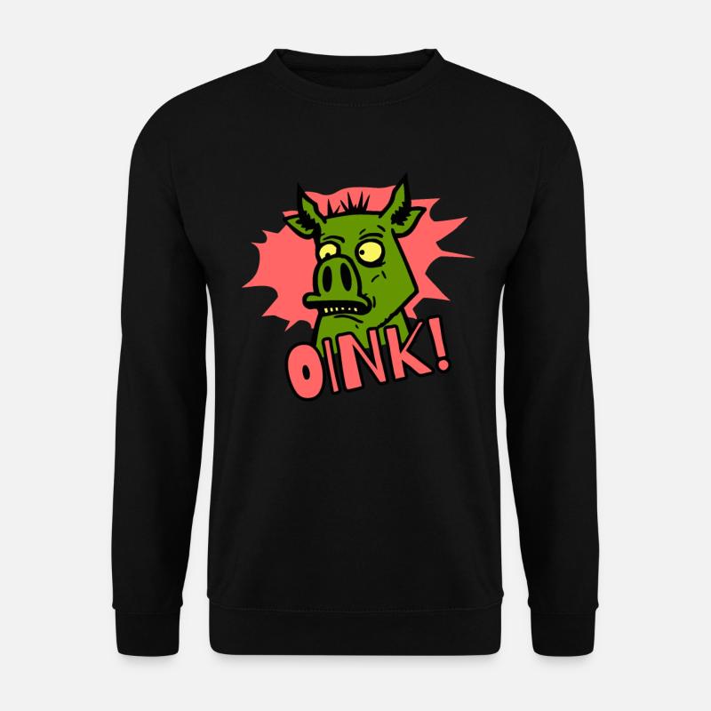 Grogner! Cochon de dessin animé - Sweat-shirt Unisexe - noir
