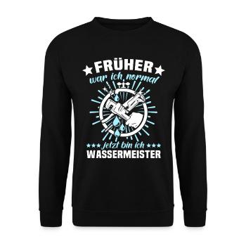 Wassermeister Sprüche - Unisex Pullover - Schwarz - Vorne - Alina (178cm) & Michal (187cm)