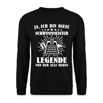 Schwimmmeister Bademeister - Unisex Pullover - Schwarz - Vorne - Alina (178cm) & Michal (187cm)