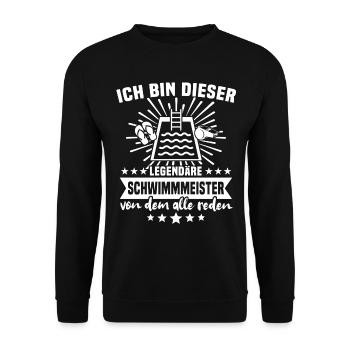 Schwimmmeister - Unisex Pullover - Schwarz - Vorne - Alina (178cm) & Michal (187cm)