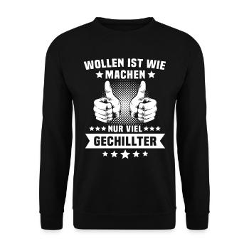 Machen Wollen Sprüche - Unisex Pullover - Schwarz - Vorne - Alina (178cm) & Michal (187cm)