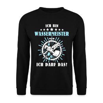 Wassermeister Wasserversorgungstechniker - Unisex Pullover - Schwarz - Vorne - Alina (178cm) & Michal (187cm)
