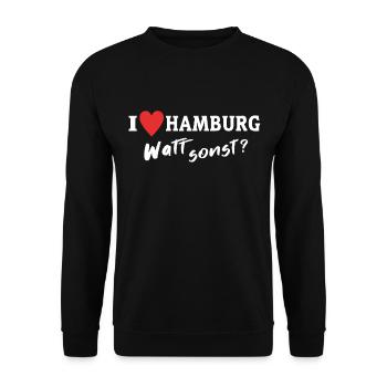Ich Liebe Hamburg - Unisex Pullover - Schwarz - Vorne - Alina (178cm) & Michal (187cm)