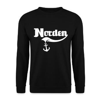 Norden Sprüche Nordener Spruch - Unisex Pullover - Schwarz - Vorne - Alina (178cm) & Michal (187cm)