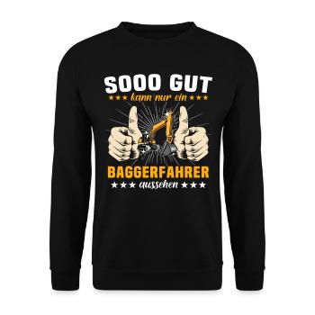 Baggerfuehrer Baggerfahrer - Unisex Pullover - Schwarz - Vorne - Alina (178cm) & Michal (187cm)