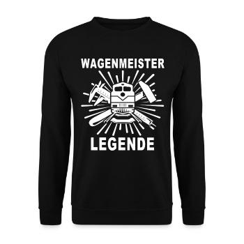 Wagenmeister Legende - Unisex Pullover - Schwarz - Vorne - Alina (178cm) & Michal (187cm)