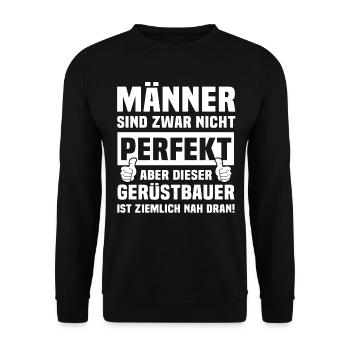 Gerüstbauer - Unisex Pullover - Schwarz - Vorne - Alina (178cm) & Michal (187cm)