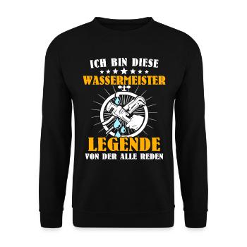 Wassermeister Wasserwerk - Unisex Pullover - Schwarz - Vorne - Alina (178cm) & Michal (187cm)