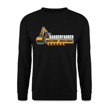 Baggerführer Sprüche Baggerfahrer - Unisex Pullover - Schwarz - Vorne - Alina (178cm) & Michal (187cm)