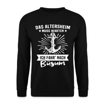 Büsum Sprüche Büsumer - Unisex Pullover - Schwarz - Vorne - Alina (178cm) & Michal (187cm)
