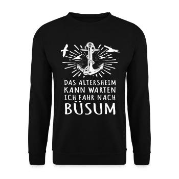 Büsum Sprüche Büsumer - Unisex Pullover - Schwarz - Vorne - Alina (178cm) & Michal (187cm)