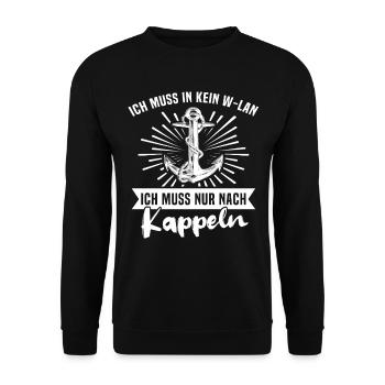 Kappeln Sprüche Kappelner - Unisex Pullover - Schwarz - Vorne - Alina (178cm) & Michal (187cm)