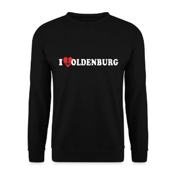 I Love Oldenburg Liebe - Unisex Pullover - Schwarz - Vorne - Alina (178cm) & Michal (187cm)