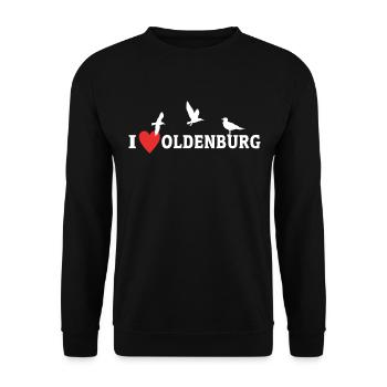 I Love Oldenburg Stadt - Unisex Pullover - Schwarz - Vorne - Alina (178cm) & Michal (187cm)