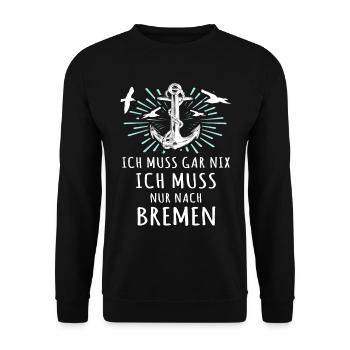Bremen Urlaub Bremer - Unisex Pullover - Schwarz - Vorne - Alina (178cm) & Michal (187cm)