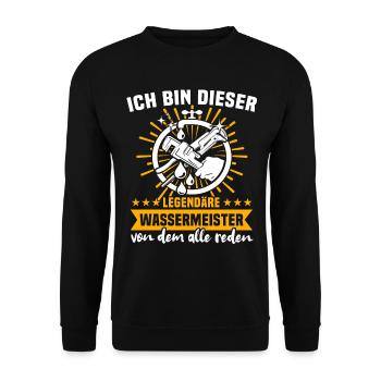 Wassermeister Wasserwerk - Unisex Pullover - Schwarz - Vorne - Alina (178cm) & Michal (187cm)
