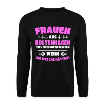 Boltenhagen Frau Boltenhagener Frauen - Unisex Pullover - Schwarz - Vorne - Alina (178cm) & Michal (187cm)