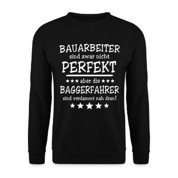 Baggerführer Bagger Baggerfahrer - Unisex Pullover - Schwarz - Vorne - Alina (178cm) & Michal (187cm)