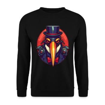 Pingouin gangster cool - Sweat-shirt Unisexe - noir - Devant - Alina (178cm) & Michal (187cm)