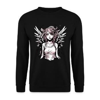 Fille ange moderne - Sweat-shirt Unisexe - noir - Devant - Alina (178cm) & Michal (187cm)
