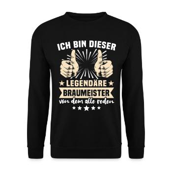 Braumeister Sprüche - Unisex Pullover - Schwarz - Vorne - Alina (178cm) & Michal (187cm)