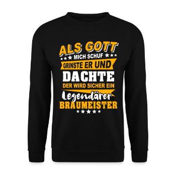 Braumeister Sprüche - Unisex Pullover - Schwarz - Vorne - Alina (178cm) & Michal (187cm)