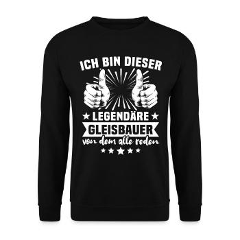 Gleisbauer Sprüche - Unisex Pullover - Schwarz - Vorne - Alina (178cm) & Michal (187cm)