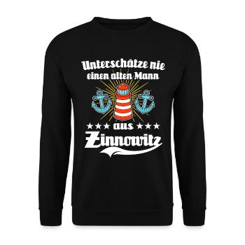 Zinnowitz Mann Zinnowitzer Männer - Unisex Pullover - Schwarz - Vorne - Alina (178cm) & Michal (187cm)