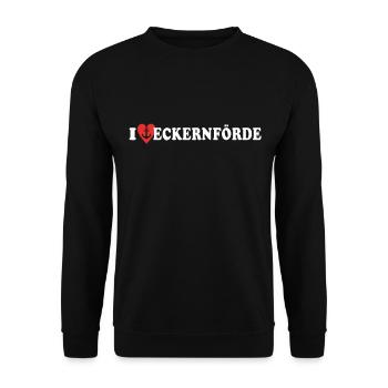 J’aime la ville d’Eckernförde - Sweat-shirt Unisexe - noir - Devant - Alina (178cm) & Michal (187cm)