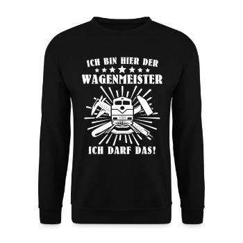 Wagenmeister Eisenbahn - Unisex Pullover - Schwarz - Vorne - Alina (178cm) & Michal (187cm)