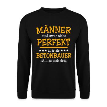 Betonbauer Sprüche - Unisex Pullover - Schwarz - Vorne - Alina (178cm) & Michal (187cm)