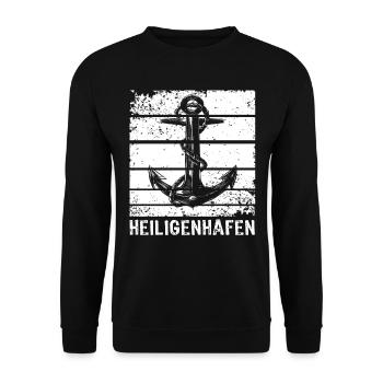 Heiligenhafen - Unisex Pullover - Schwarz - Vorne - Alina (178cm) & Michal (187cm)