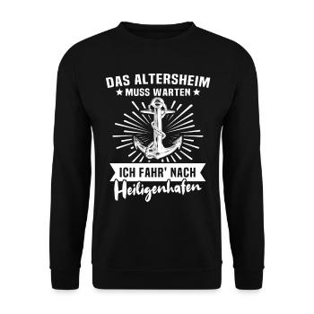 Heiligenhafen Sprüche - Unisex Pullover - Schwarz - Vorne - Alina (178cm) & Michal (187cm)